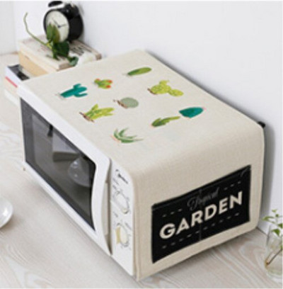 Spausdintas medvilninis lininis audinys Mikrobangų krosnelės dulkių dangtelis laikymo maišeliai Europietiško stiliaus anti-alyvos mikrobangų krosnelės apsauginis dangtelis