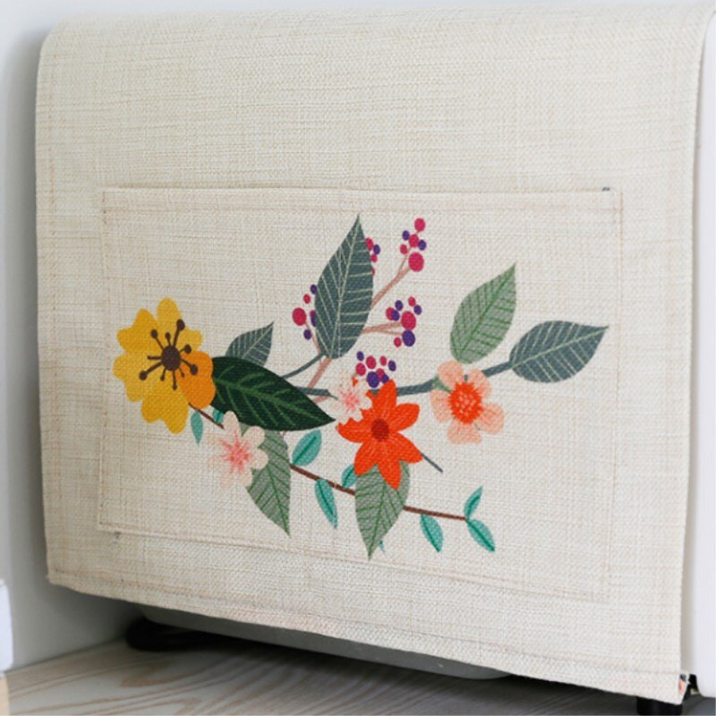 Spausdintas medvilninis lininis audinys Mikrobangų krosnelės dulkių dangtelis laikymo maišeliai Europietiško stiliaus anti-alyvos mikrobangų krosnelės apsauginis dangtelis