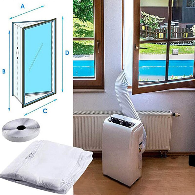 Blocaj de aer Pânză de etanșare a ferestrei Pânză flexibilă de etanșare Placă de etanșare a ferestrei cu fermoar Accesorii de etanșare a ferestrelor pentru aer condiționat