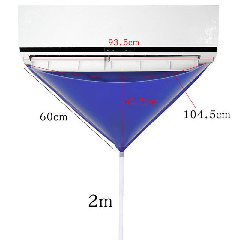 Naujas vandeniui atsparus oro kondicionieriaus valymo dangtelis PVC su 2 m vandens vamzdžiu pakabinamas oro kondicionieriaus valiklis, apsaugantis nuo dulkių maišelis Home