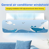 Univerzálny deflektor na klimatizáciu s karikatúrou, proti priamemu fúkaniu čelného skla, nastaviteľný kryt klimatizácie v lete