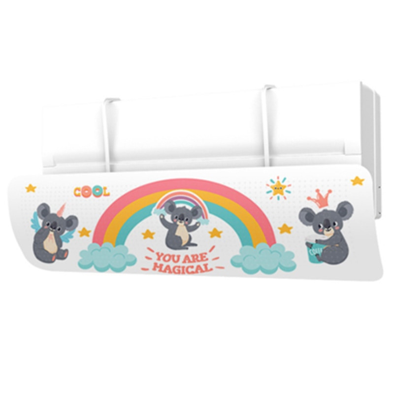 Univerzálny deflektor na klimatizáciu s karikatúrou, proti priamemu fúkaniu čelného skla, nastaviteľný kryt klimatizácie v lete