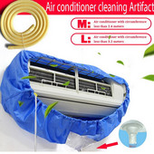 Nástenný čistiaci kryt klimatizácie s odtokom a kefou, protiprachový čistiaci kryt, nástroj na čistenie častí klimatizácie