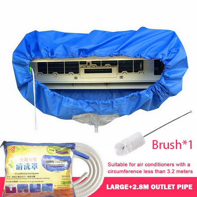 Nástenný čistiaci kryt klimatizácie s odtokom a kefou, protiprachový čistiaci kryt, nástroj na čistenie častí klimatizácie