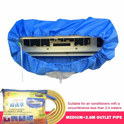 Čistenie klimatizácie, umývanie krytu klimatizácie, nástenný ochranný kryt proti prachu, čistiaci nástroj, uťahovanie krytu proti prachu na stoličku