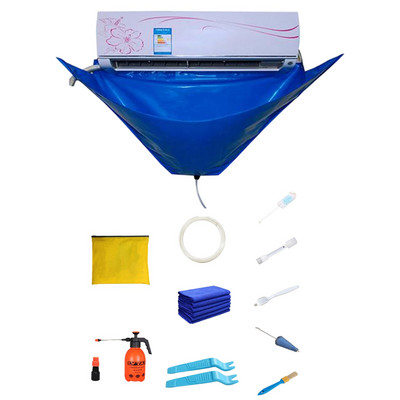 Kit de curățare a capacului aparatului de aer condiționat Pungă de acoperire impermeabilă cu orificiu de scurgere Protector de curățare pentru spălarea prafului Set de curățare pentru uz casnic
