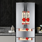 3 vnt. / rinkinys Naujųjų metų šaldytuvo durelių rankenos pirštinės Mikrobangų krosnelės rankenos dangtis Spintelės durų rankenėlės apsauga Kalėdų virtuvės dekoras