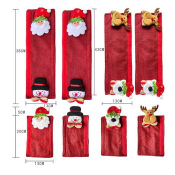 8 бр. Коледен капак за дръжка на хладилник с модел на лосове на Дядо Коледа Декорация на дръжка на уред Коледен декор за кухня WWO66