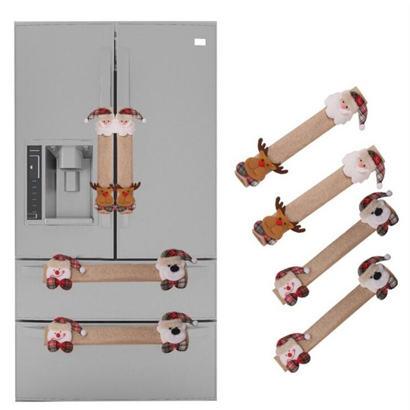 2/4 τεμ. Gloden Snowflake Χριστουγεννιάτικο κάλυμμα λαβής πόρτας ψυγείου Χριστουγεννιάτικη διακόσμηση 2022 Κάλυμμα πόμολο πόρτας Αξεσουάρ εργαλείων σπιτιού