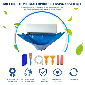 Комплект капаци за почистване на климатик Универсално измиване Стенен климатик Почистване Защитен капак за прах Инструмент за почистване