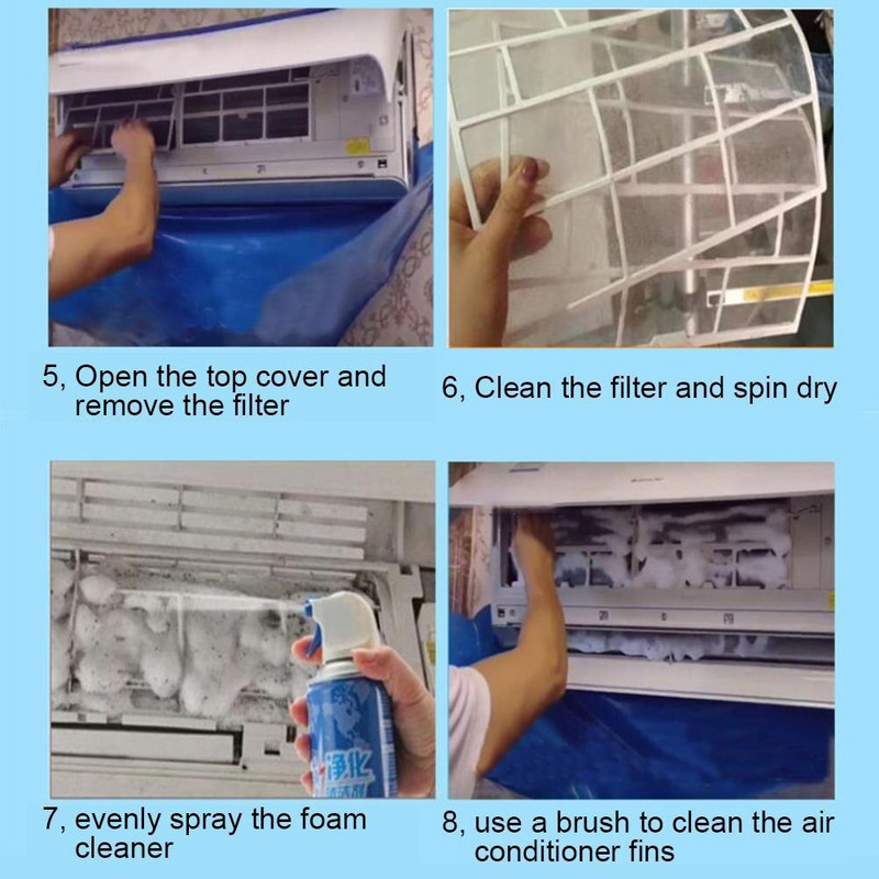 Sada krytov na čistenie klimatizácie Univerzálny umývací nástenný ochranný kryt proti prachu na čistenie klimatizácie