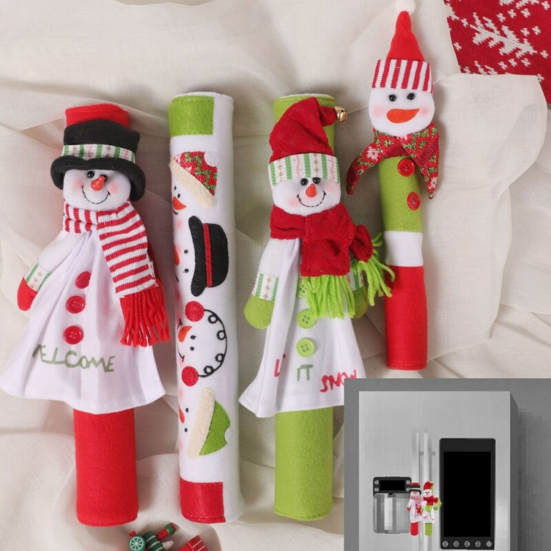 4/8 kom. Pribor za božićne ukrase Poklopac za ručku hladnjaka Poklopac za mikrovalnu pećnicu Ukras za ručku hladnjaka Snjegović