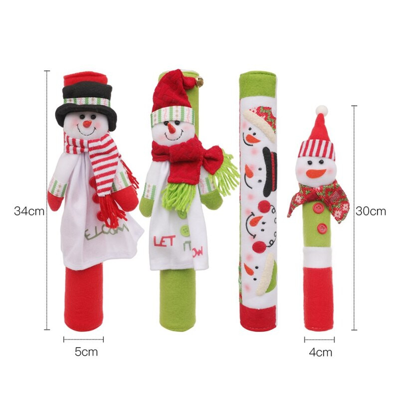 4/8 kom. Pribor za božićne ukrase Poklopac za ručku hladnjaka Poklopac za mikrovalnu pećnicu Ukras za ručku hladnjaka Snjegović