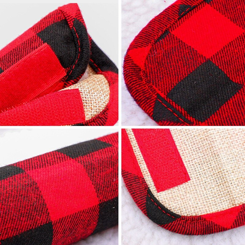 4 bucăți capac pentru mâner ușii frigiderului de Crăciun, capac pentru mâner pentru cuptor cu microunde pentru bucătărie (carouri roșu și negru) Promoție