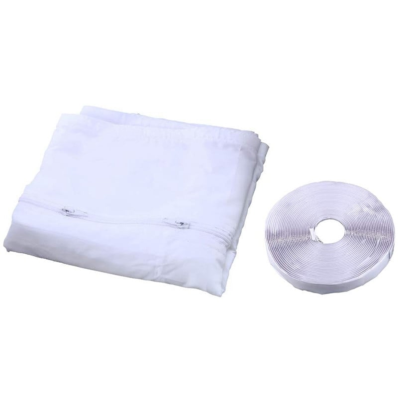 Etanșare nouă pentru fereastră AirLock pentru aer condiționat portabil, 400 cm garnitură flexibilă de etanșare din pânză pentru fereastră cu fermoar și adeziv