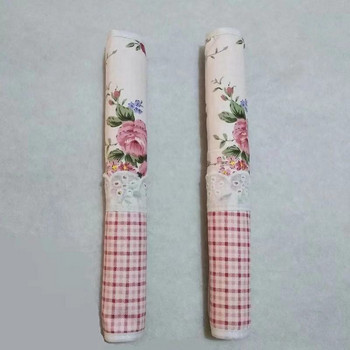 Πράσινο Floral Cotton Splice Lace Διακοσμητικό κάλυμμα λαβής πόρτας/Κάλυμμα λαβής ψυγείου αντιστατικό