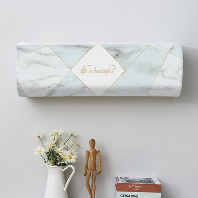 Husa pentru aer conditionat nordic cu frunze verzi Carcasa pentru aer conditionat montat pe perete husa de praf Decor pentru casa