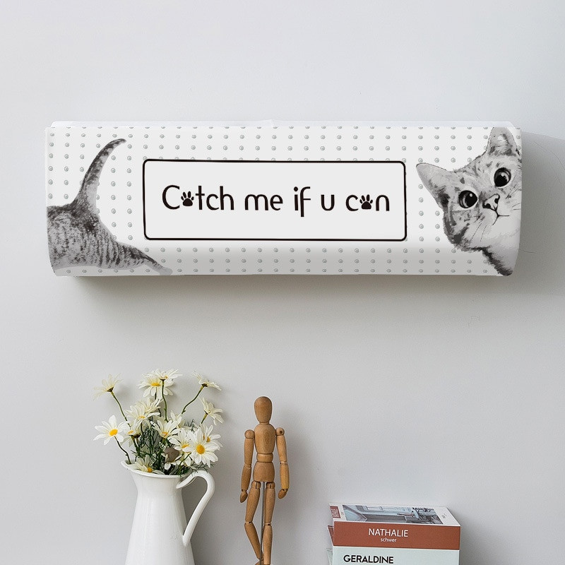 Husa pentru aer conditionat nordic cu frunze verzi Carcasa pentru aer conditionat montat pe perete husa de praf Decor pentru casa