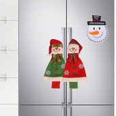 Χριστουγεννιάτικη λαβή μανίκι 4τμχ Διακόσμηση Φούρνος μικροκυμάτων Λαβή ψυγείου Κάλυμμα λαβής φούρνου Αντιστατικό κάλυμμα προστασίας χιονάνθρωπου U3