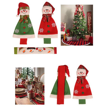 Χριστουγεννιάτικη λαβή μανίκι 4τμχ Διακόσμηση Φούρνος μικροκυμάτων Λαβή ψυγείου Κάλυμμα λαβής φούρνου Αντιστατικό κάλυμμα προστασίας χιονάνθρωπου U3