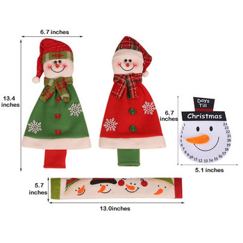 Χριστουγεννιάτικη λαβή μανίκι 4τμχ Διακόσμηση Φούρνος μικροκυμάτων Λαβή ψυγείου Κάλυμμα λαβής φούρνου Αντιστατικό κάλυμμα προστασίας χιονάνθρωπου U3