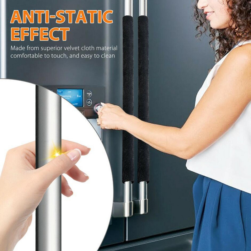 2 buc/set Capac mâner ușii frigiderului Mănuși de protecție antiderapante rezistente la ulei Aparat de bucătărie Maner cuptor frigider Accesorii pentru casă