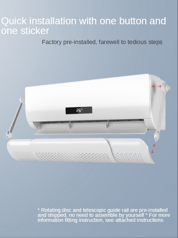 Čelné sklo klimatizácie, proti priamemu fúkaniu vzduchu, deflektor vetra, izolácia studeného vzduchu, univerzálny deflektor vetra