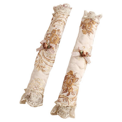 2 Pack Rose Bow Καλύμματα λαβής πόρτας ψυγείου Κεντημένα καλύμματα λαβής Προστατευτικά γάντια για συσκευές κουζίνας φούρνου ψυγείου