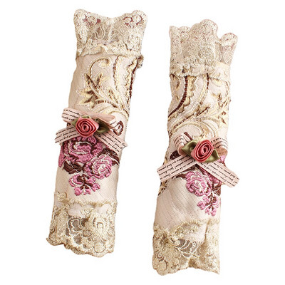 2 Pack Rose Bow Καλύμματα λαβής πόρτας ψυγείου Κεντημένα καλύμματα λαβής Προστατευτικά γάντια για συσκευές κουζίνας φούρνου ψυγείου