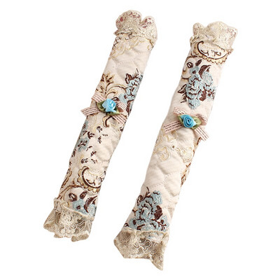 2 Pack Rose Bow Καλύμματα λαβής πόρτας ψυγείου Κεντημένα καλύμματα λαβής Προστατευτικά γάντια για συσκευές κουζίνας φούρνου ψυγείου