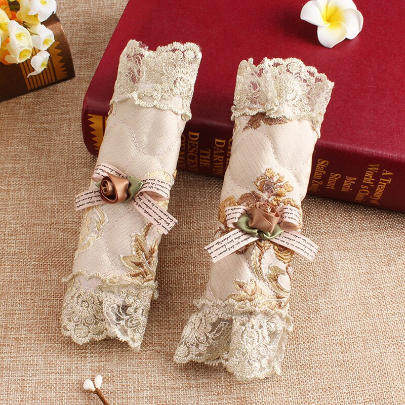 2 Pack Rose Bow Καλύμματα λαβής πόρτας ψυγείου Κεντημένα καλύμματα λαβής Προστατευτικά γάντια για συσκευές κουζίνας φούρνου ψυγείου