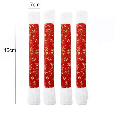 2/4 vnt. šaldytuvo durų rankenos dangtelis Kalėdų dekoro virtuvės prietaisų dekoro rankenos Kalėdų senelio neslystančios pirštinės