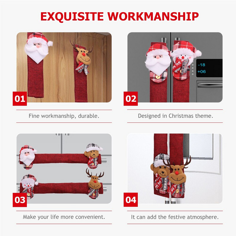 Λαβή Ψυγείο Κάλυμμα Κουζίνας Διακόσμηση Πόρτας Μανίκι Φούρνου Συσκευή Ψυγείο Χριστουγεννιάτικο Προστατευτικό Πλυντηρίου Πιάτων Πανί Περιτύλιγμα Κάλυμμα