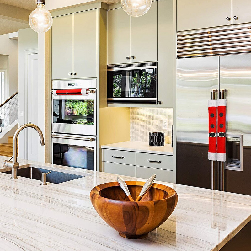 Vianočné kryty na rukoväte, kuchynské spotrebiče, dekorácie do mikrovlnnej rúry, chrániče dverí chladničky, kryty na chladničku do umývačky riadu