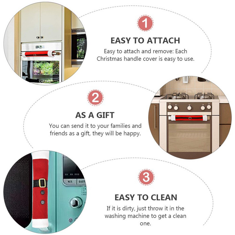 Vianočné kryty na rukoväte, kuchynské spotrebiče, dekorácie do mikrovlnnej rúry, chrániče dverí chladničky, kryty na chladničku do umývačky riadu
