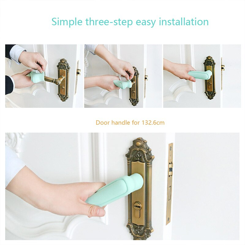 Silikónová bezpečnostná kľučka dverí Chránič kľučky dverí Proti kolízii Chránič pre bábätká a deti Proti kolízii