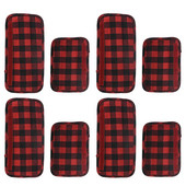 8 ks vianočných krytov na rukoväte chladničky, kockované kryty na gombíky chladničky, vianočné dekorácie do kuchyne