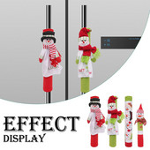 4 kusy snehuliak vianočná kľučka dverí chladničky kryt opakovane použiteľný skriňa šatník dekoratívna chladnička chránič rukavice