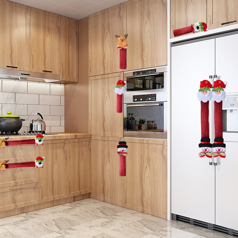 8 ks rukoväť chladničky mikrovlnná rúra kryt na vianočné domáce kľučky dverí chladničky ochranný kryt