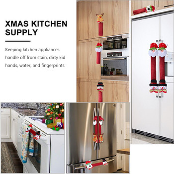 8 τμχ Κάλυμμα ολίσθησης Χριστουγεννιάτικο κάλυμμα λαβής πόρτας ψυγείου σπιτιού Χριστουγεννιάτικο κάλυμμα λαβής ψυγείου διακόσμησης κουζίνας