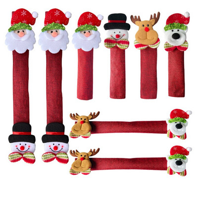 8 ks krytov protišmykových dverí, vianočné domáce chrániče kľučiek dverí chladničky, vianočné kuchynské dekorácie, kryty kľučiek chladničky