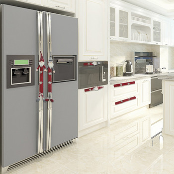 Διακοσμητικά καλύμματα λαβής ψυγείου 6 τεμαχίων Αντιολισθητικά προστατευτικά συσκευών κουζίνας Οικιακή Πρωτοχρονιά Επαναχρησιμοποιήσιμα