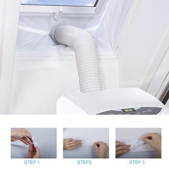 νέο 3/4m Κλείδωμα αέρα Παράθυρο Σφραγίδα Πανί Πλάκα Λευκό Universal Home Ευέλικτη αδιάβροχη μαλακή σανίδα για φορητό κλιματιστικό