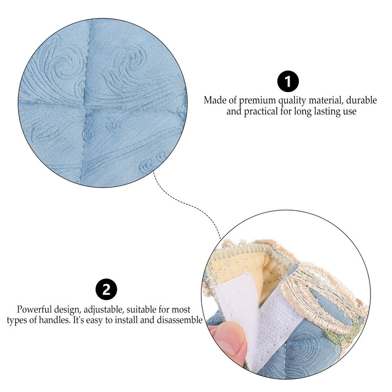 4 ks kryt kľučky dverí chladničky, kryt s kvetinovým vzorom na kuchynské spotrebiče