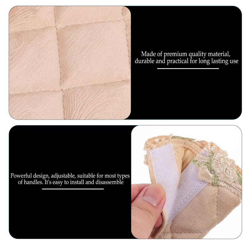 4 ks kryt kľučky dverí chladničky, kryt s kvetinovým vzorom na kuchynské spotrebiče