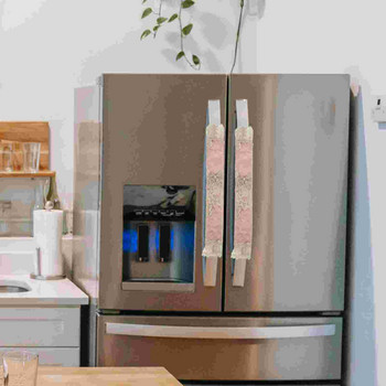Капак на вратата на дръжката Хладилник Калъфи за хладилник Protectorlace Бродирани европейски миещи се 2 комплекта Кухненски декор Аксесоари за бар