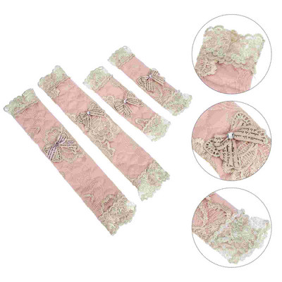 Kryt rukoväte dverí chladničky, ochranné čipky, vyšívané, európske, umývateľné, 2 sady, kuchynské dekorácie, barové doplnky