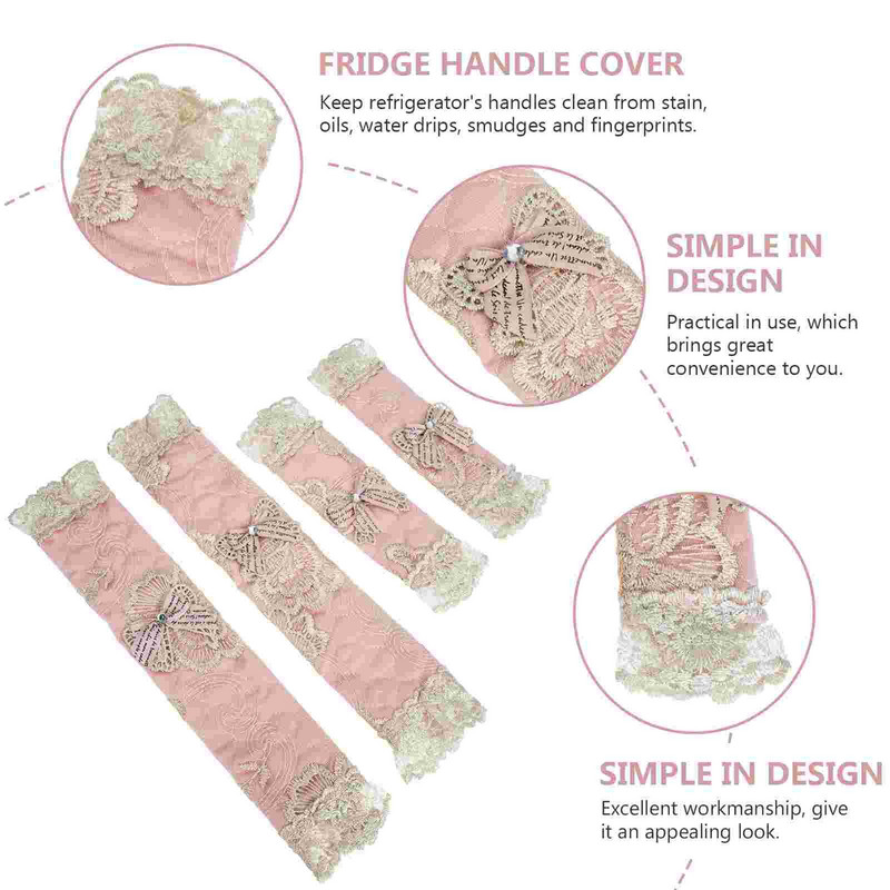 Kryt rukoväte dverí chladničky, ochranné čipky, vyšívané, európske, umývateľné, 2 sady, kuchynské dekorácie, barové doplnky