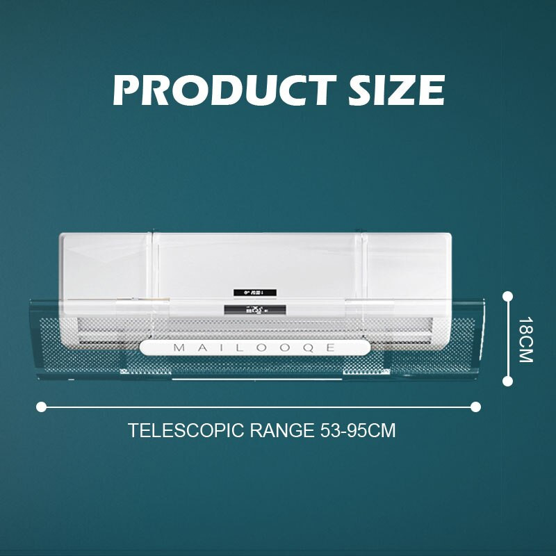 Universāls Caurspīdīgs Gaisa kondicionēšanas deflektors Mājas Pret tiešās Pūšanas Split Sienas Vēja deflektors Regulējams 53~95 CM