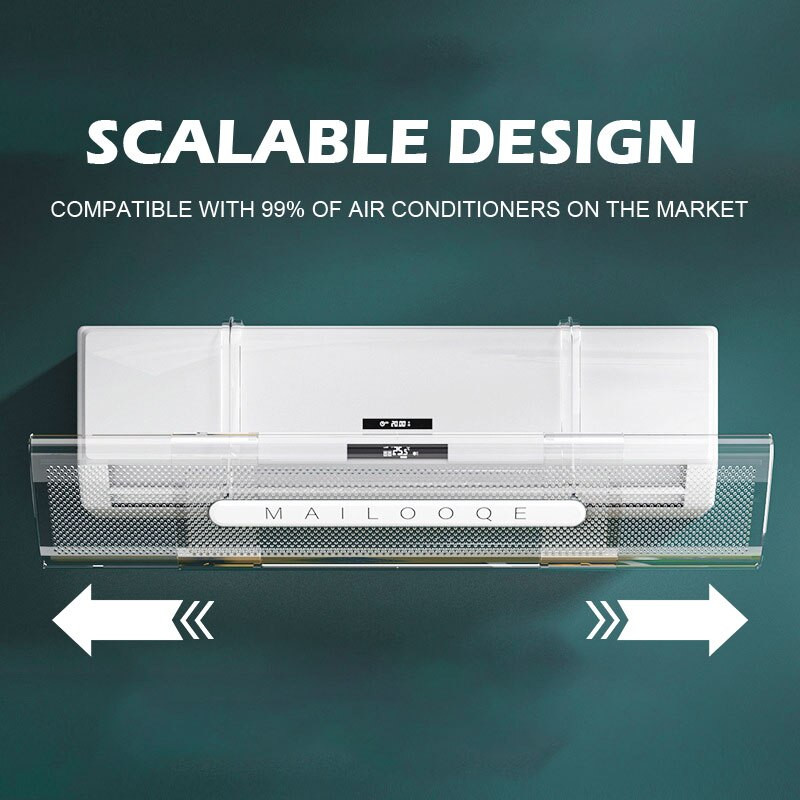 Universāls Caurspīdīgs Gaisa kondicionēšanas deflektors Mājas Pret tiešās Pūšanas Split Sienas Vēja deflektors Regulējams 53~95 CM